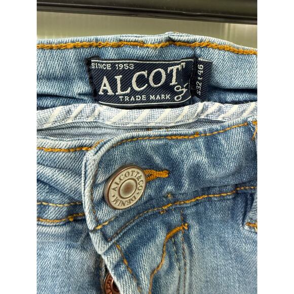 Alcott Men's distressed light blue denim buttonfly jeans - Picture 4 of 5